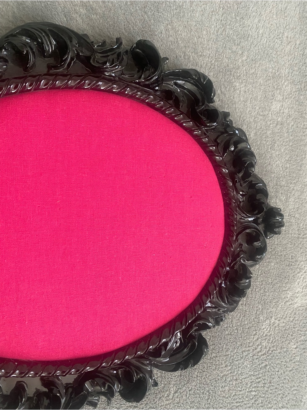 Vintage Ornate Black & Pink Velvet Wall Plaque Decor Bulletin/Picture Board - Picture 3 of 7